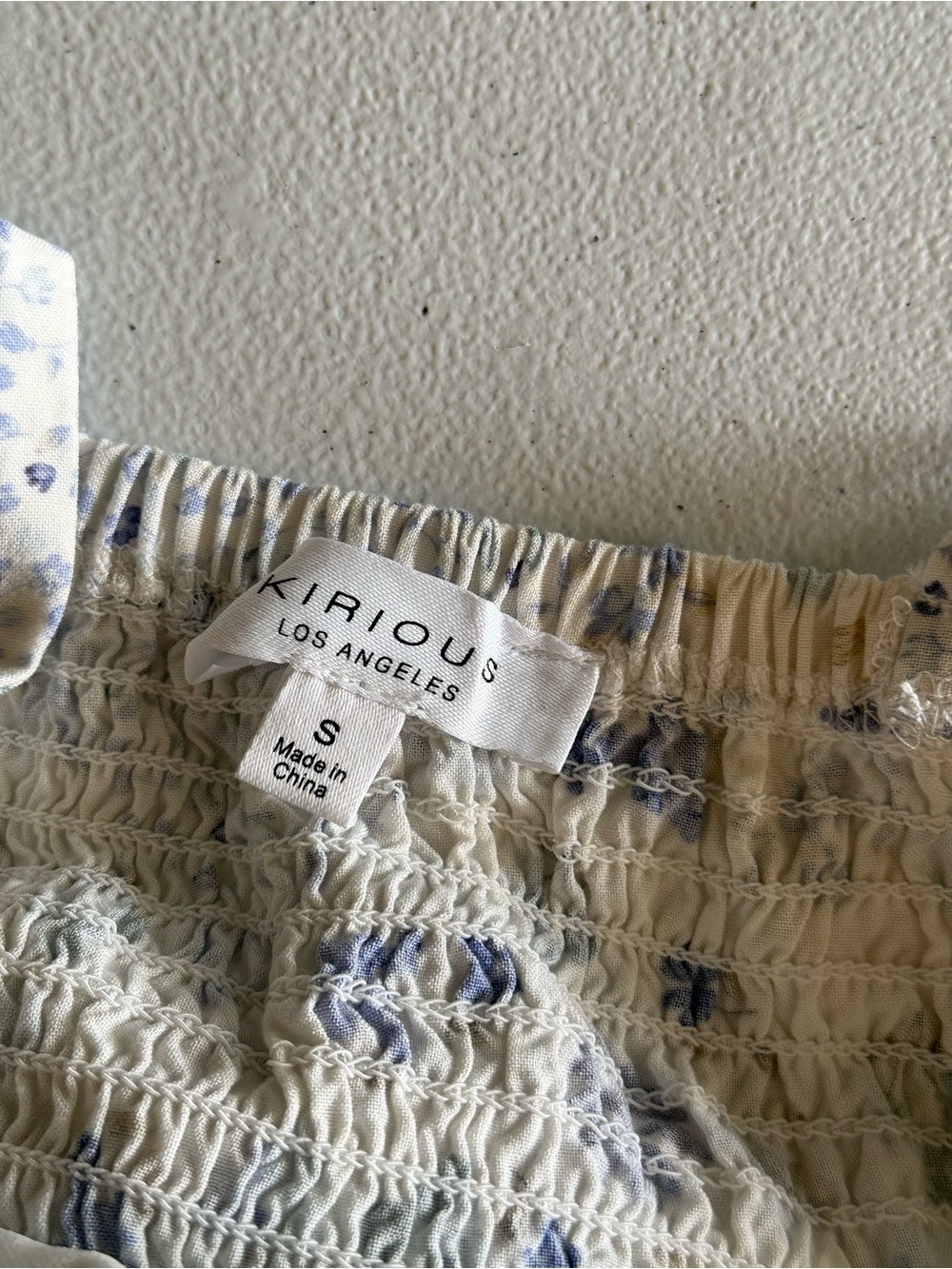 Floral Cream and Blue Tiered Maxi Sundress - Picture 8 of 9